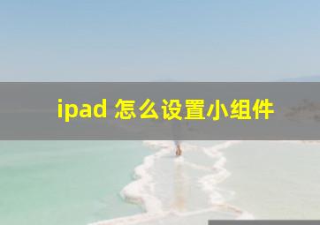 ipad 怎么设置小组件